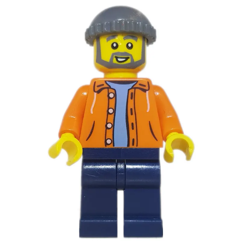Orange Torso, Dark Blue Legs, Dark BLuish Grey Cap