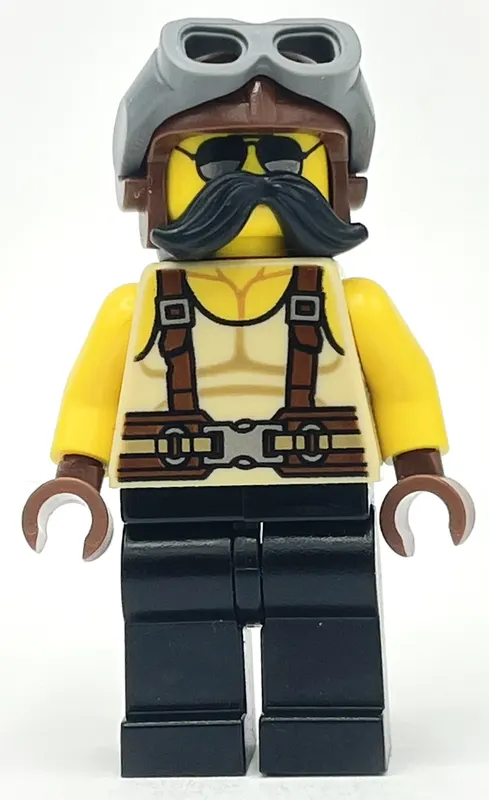 Tan Torso, Black Legs, Pilot Cap, Moustache