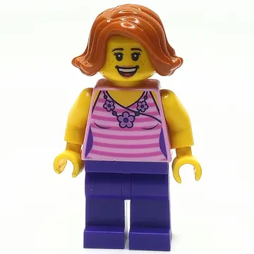 Bright Pink Torso, Dark Purple Legs, Dark Orange Hair