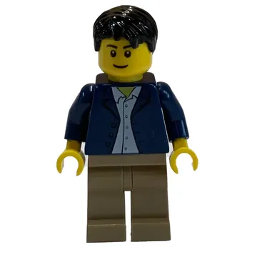 Dark Blue Torso, Dark Tan Legs, Black Hair