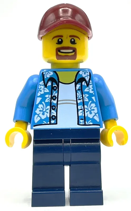 Dark Azure Torso, Dark Blue Legs, Dark Red Cap