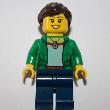 Green Torso, Dark Blue Legs, Dark Brown Hair