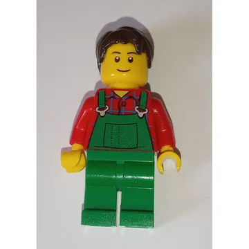 Red Torso, Green Overall, Dark Brown Hair