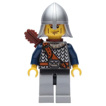 Knight, Archer with Metallic Silver Helmet, and Quiver, Cheek Lines