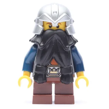 Dwarf, Black Beard, Metallic Silver Helmet