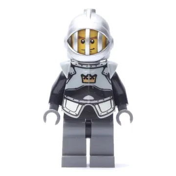 Knight, Black, Armor, Helmet with Grille, Cheek Lines