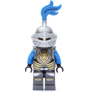 Knight, Blue, Armor, Helmet with Visor and Blue Plume