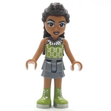 Andrea - Adult, Lime Top, Silver Skirt