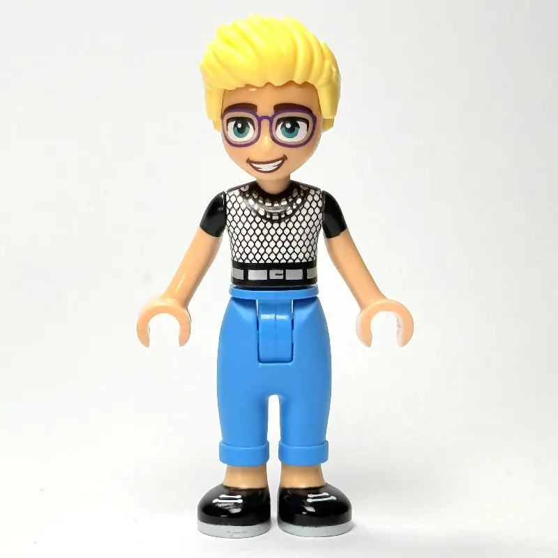 Olly - Chainmail Print Shirt, Dark Azure Pants