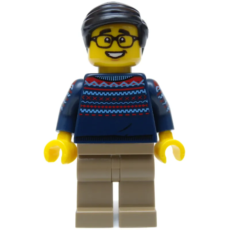 Dark Blue Torso, Tan Legs, Black Hair