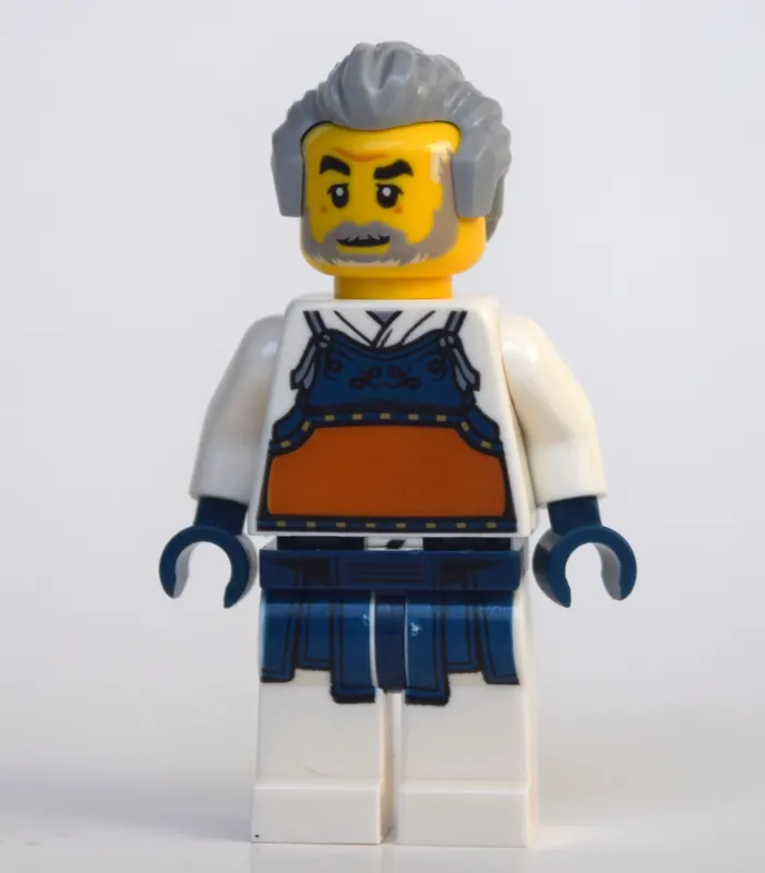 Man, Kendo Armor, Light Bluish Gray Hair and Beard