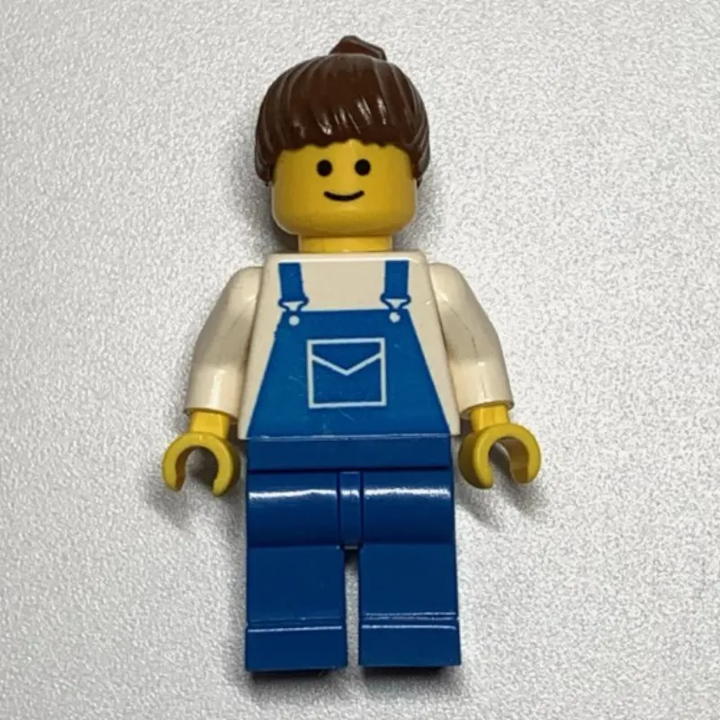 White Torso, Blue Legs, Brown Hair Ponytail