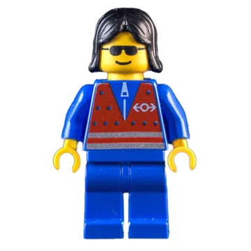 Blue Torso, Blue Legs, Black Hair Long
