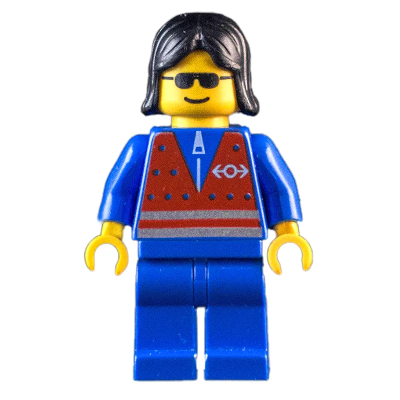Blue Torso, Blue Legs, Black Hair Long