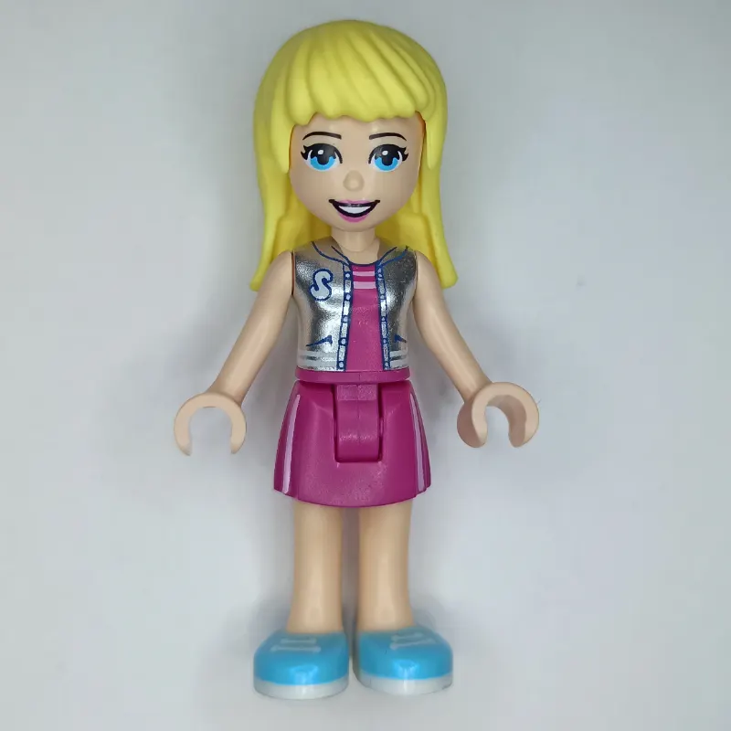 Stephanie - Silver Top, Magenta Skirt