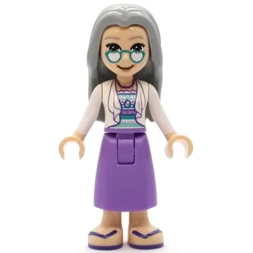 Nora - White Top,  Medium Lavender Dress, Light Bluish Grey Hair