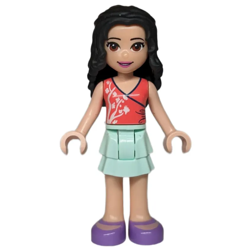 Emma - Coral Top, Light Aqua Skirt, Lavender Shoes