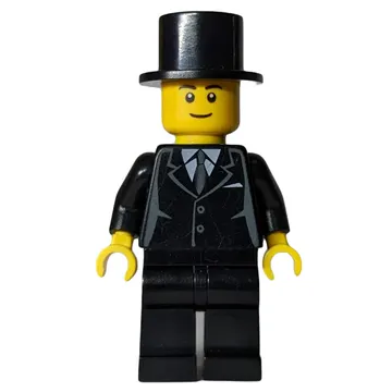 Groom, Black Suit, Black Top Hat, Black Eyebrows