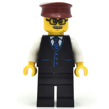 Train Driver, Black Suit, Dark Red Hat
