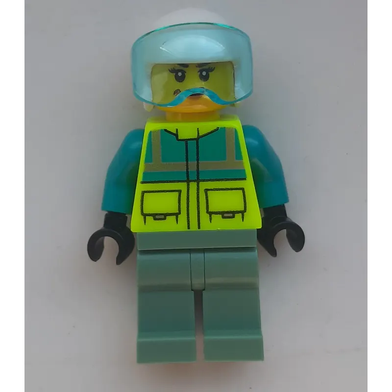 Pilot, Vibrant Yellow Jacket, Sand Green Legs, White Helmet