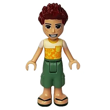 Daniel - White/Yellow Shirt, Sand Green Pants