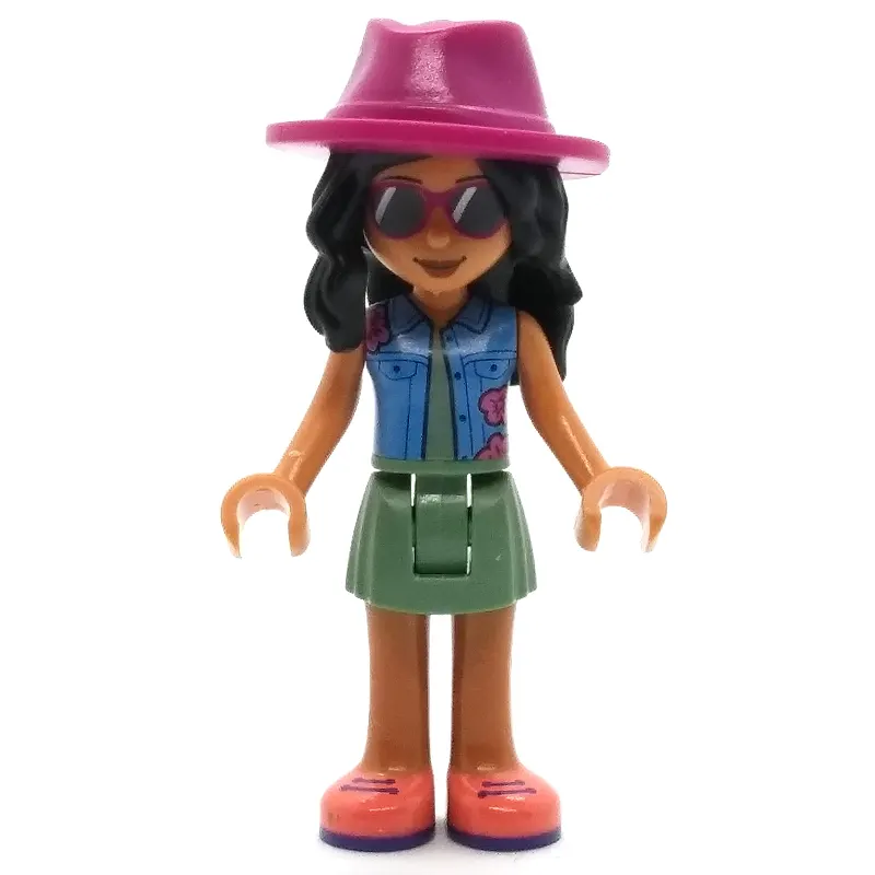Savannah - Blue Top, Sand Green Skirt, Dark Pink Hat