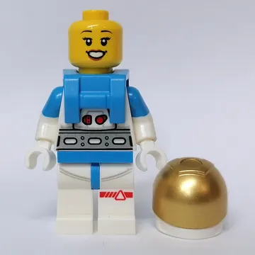 Astronaut, Female, White Suit, Gold Visor, Open Mouth