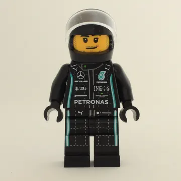 Race Driver, Black Racing Suit with Lime Trim, Black Helmet, Stubble