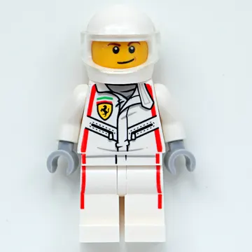 Race Driver, White Ferrari Racing Suit, White Helmet