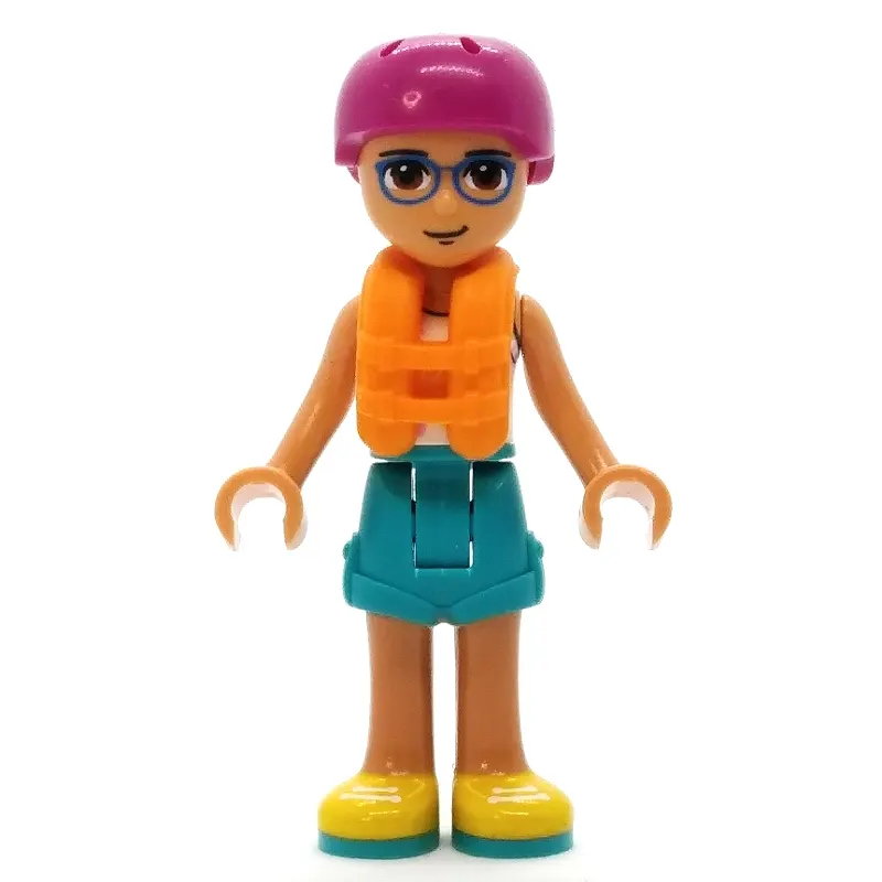 Sebastian - White Top, Dark Turquoise Shorts, Magenta Helmet, Orange Life Vest