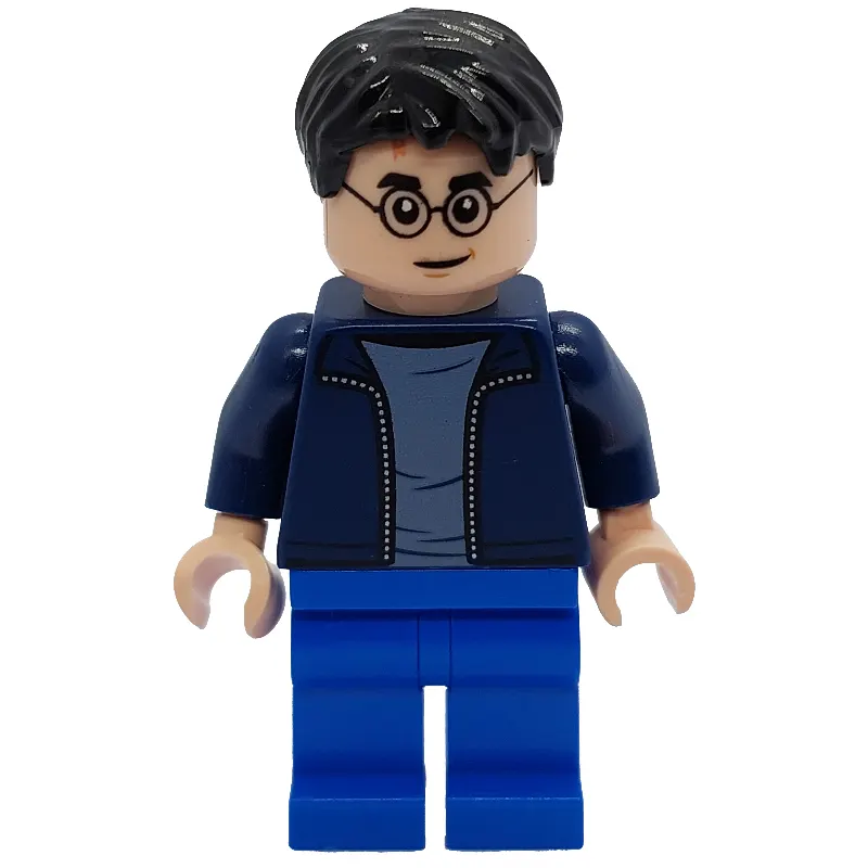 Harry Potter, Open Dark Blue Jacket over White Shirt, Blue Legs