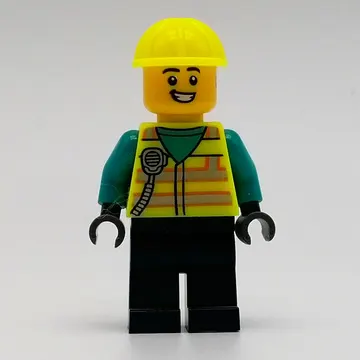 Man, Vibrant Yellow Safety Vest and Helmet