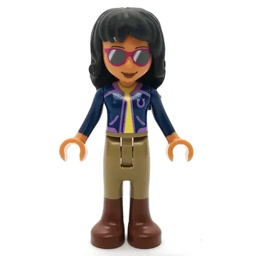 Savannah - Dark Blue Jacket, Dark Tan Pants, Black Hair