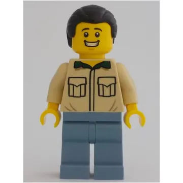 Tan Torso, Sand Blue Legs, Black Hair