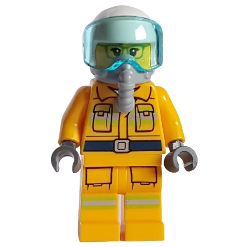 Freya McCloud - Pilot, Orange Torso, Orange Legs, White Helmet, Breathing Apparatus