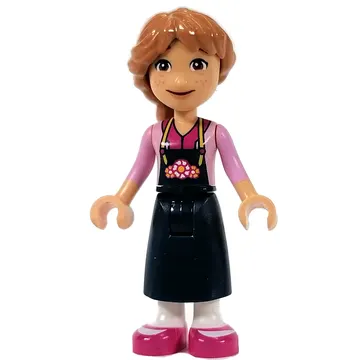 Fiona - Bright Pink Shirt, Dark Blue Apron