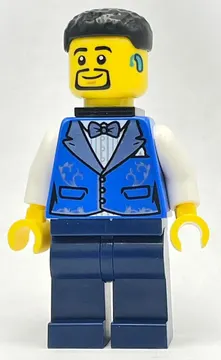 Bass Player - Blue Torso, Dark Blue Legs, Black Hair, Black Neck Bracket