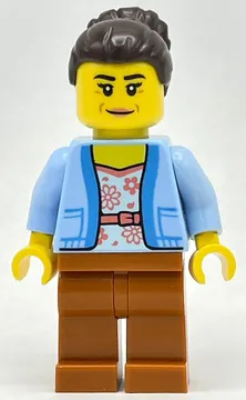 Club Owner - Bright Light Blue Torso, Dark Orange Legs, Dark Brown Hair
