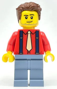 Tailor - Red Torso, Sand Blue Legs, Reddish Brown Hair