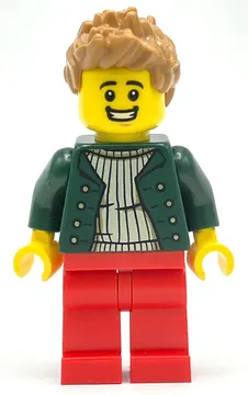 Pizza Delivery Driver - Dark Green Torso, Red Legs, Medium Nougat Hair
