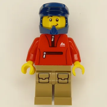 Red Torso, Dark Tan Legs, Dark Blue Helmet