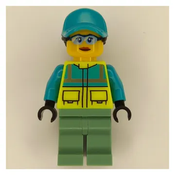 Paramedic - Vibrant Yellow Torso, Sand Green Legs, Dark Turquoise Cap