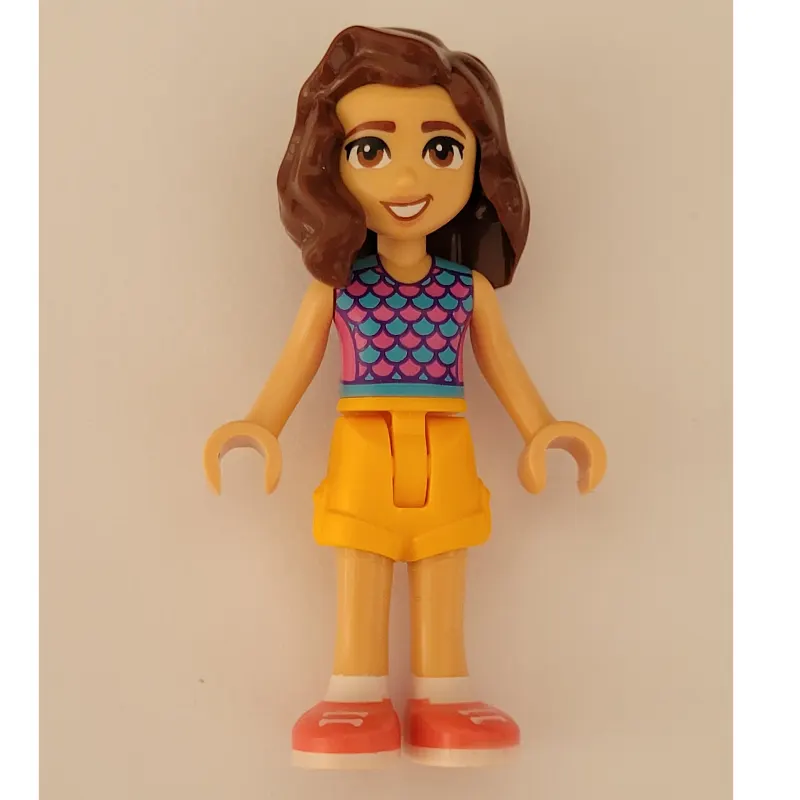 Luna - Bright Light Blue Top, Bright Light Orange Skirt