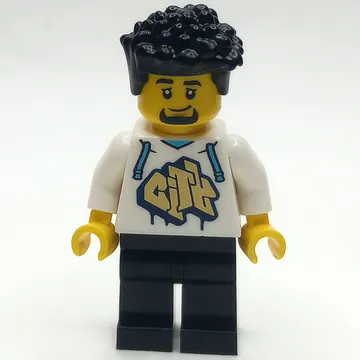 Man, White Hoodie, Black Legs