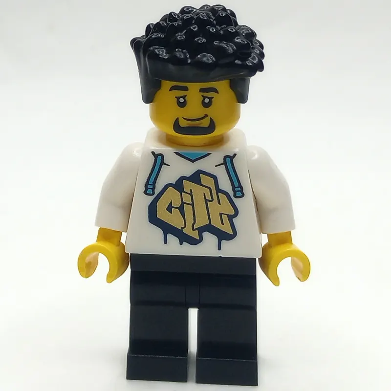 Man, White Hoodie, Black Legs