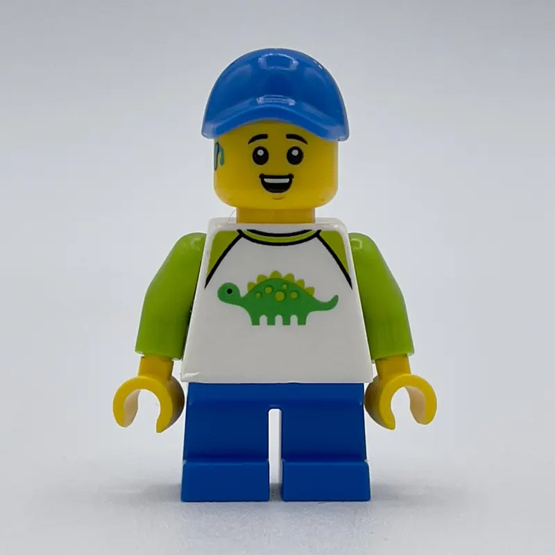 Boy, Dinosaur Shirt, Short Blue Legs, Blue Cap