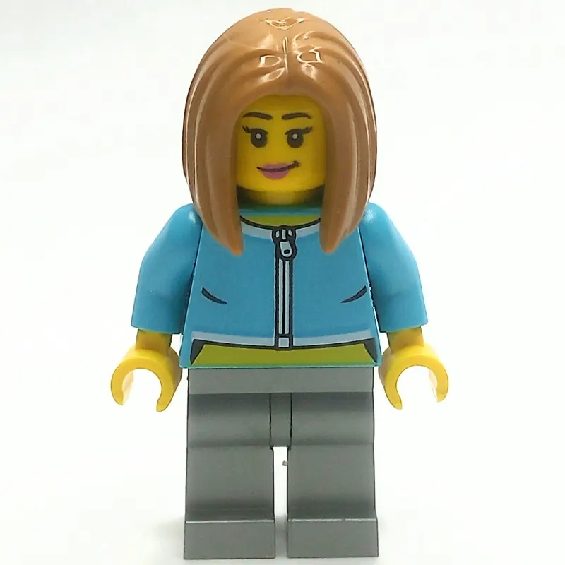 Woman, Medium Azure Torso, Flat Silver Legs, Medium Nougat Hair