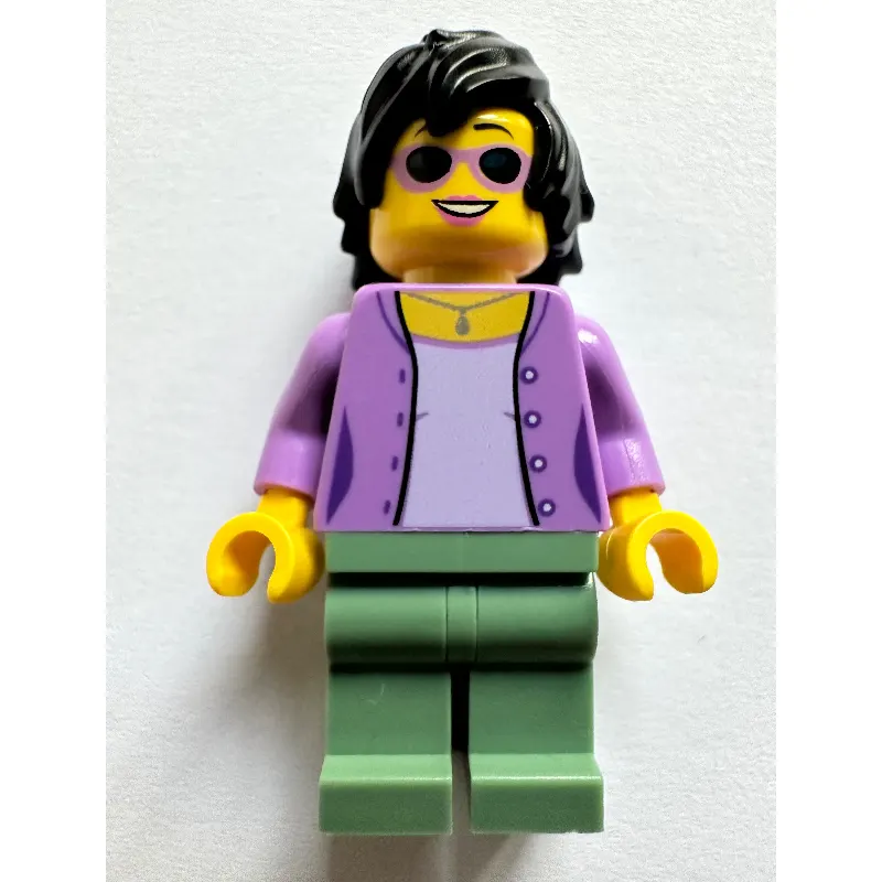 Medium Lavender Torso, Sand Green Legs, Black Hair, Sunglasses