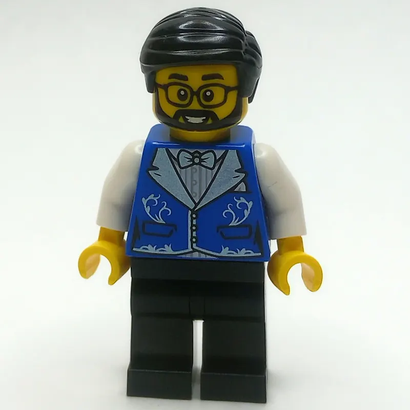 Blue Torso, Black Legs, Black Hair