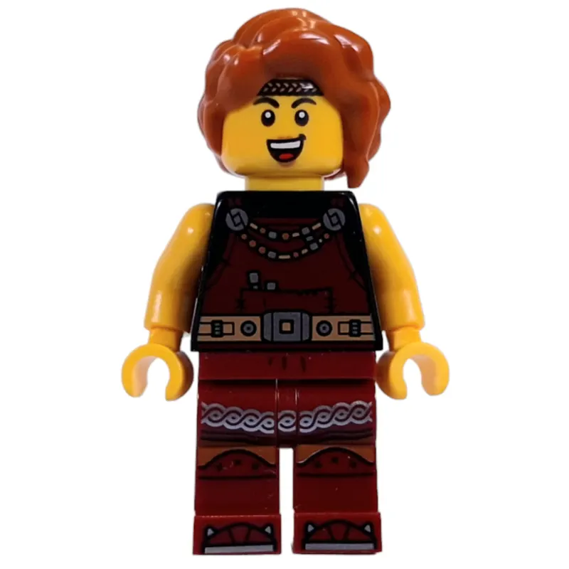 Viking, Dark Red Overalls, Dark Orange Hair